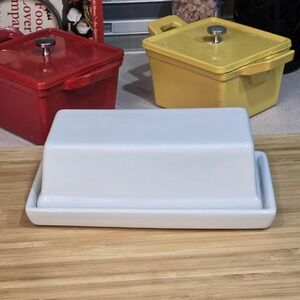 Mainstays Stoneware Butter Dish Covered‎ Rectangle Classic White